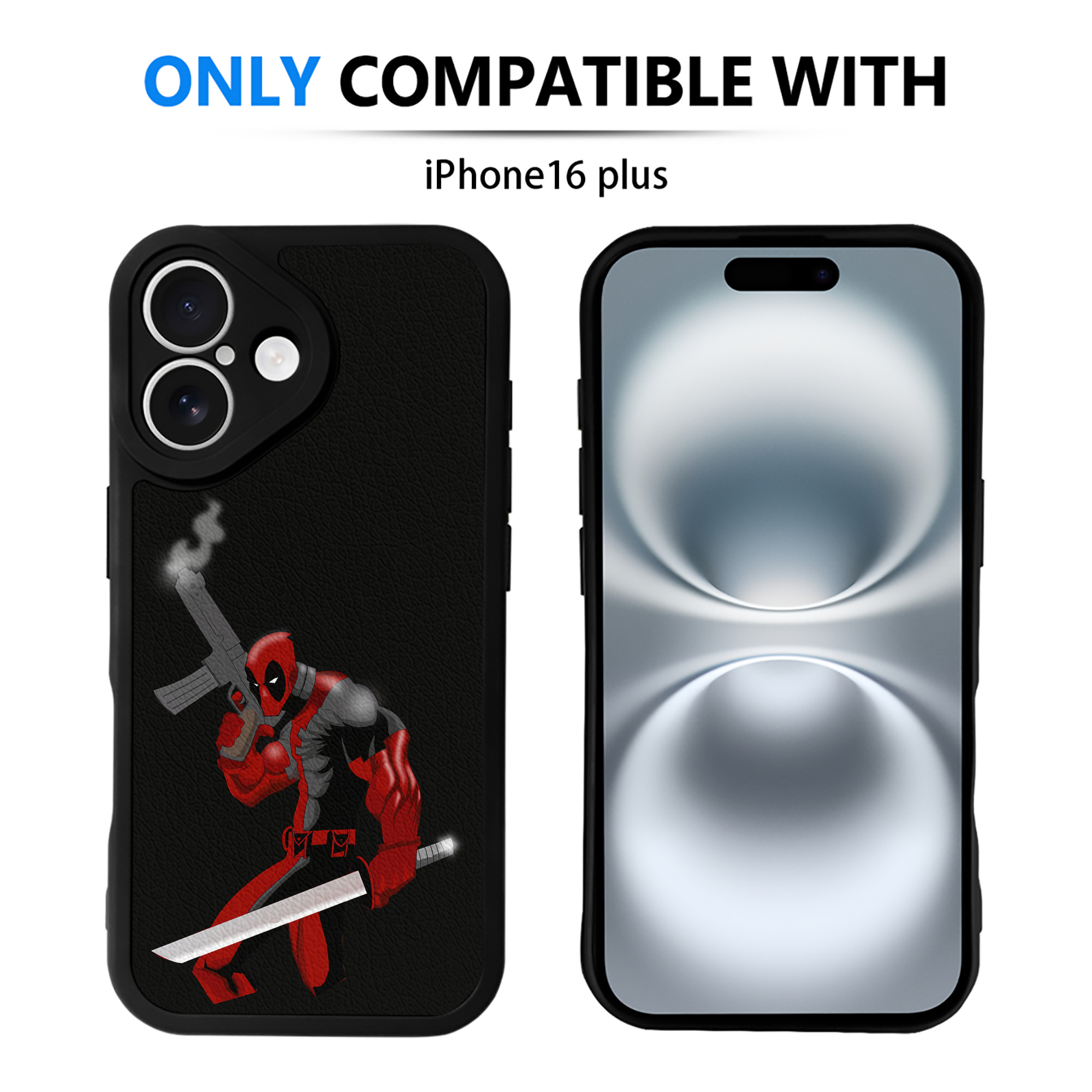 （画像用） Deadpool デッドプール 【iPhone 16シリーズ対応】シリコンスマホケース（レザー調） 材質：シリコン
